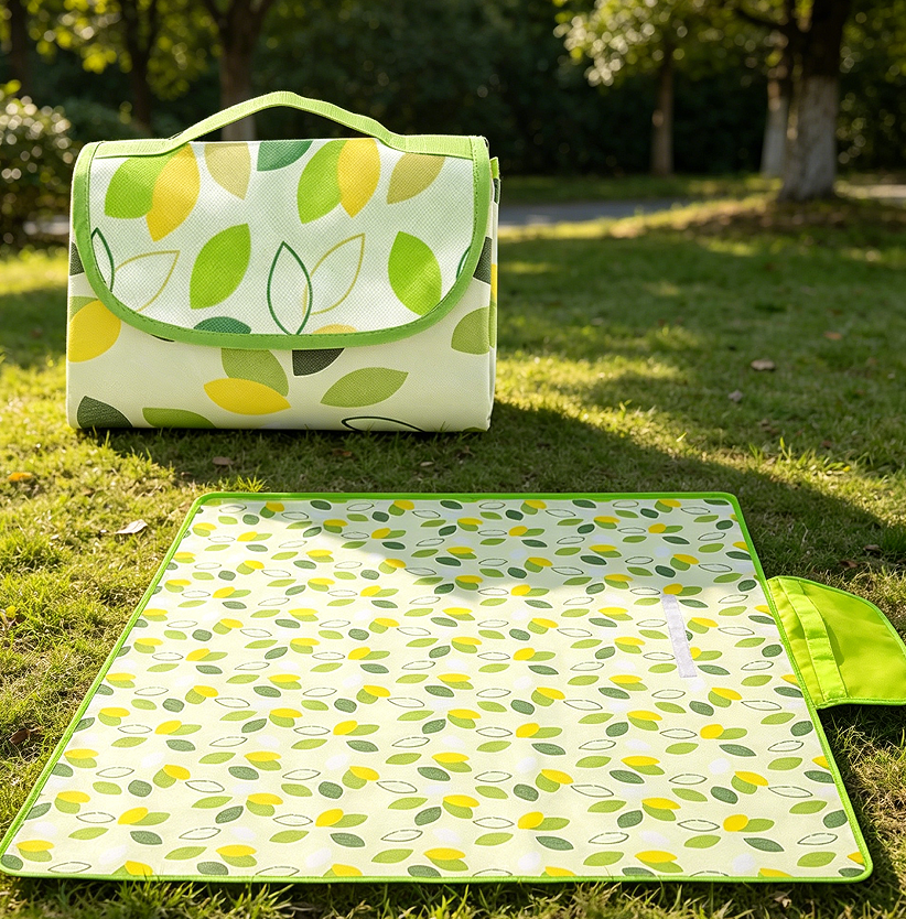 Sand-Resistant Waterproof Picnic Blanket (Green Leaf)