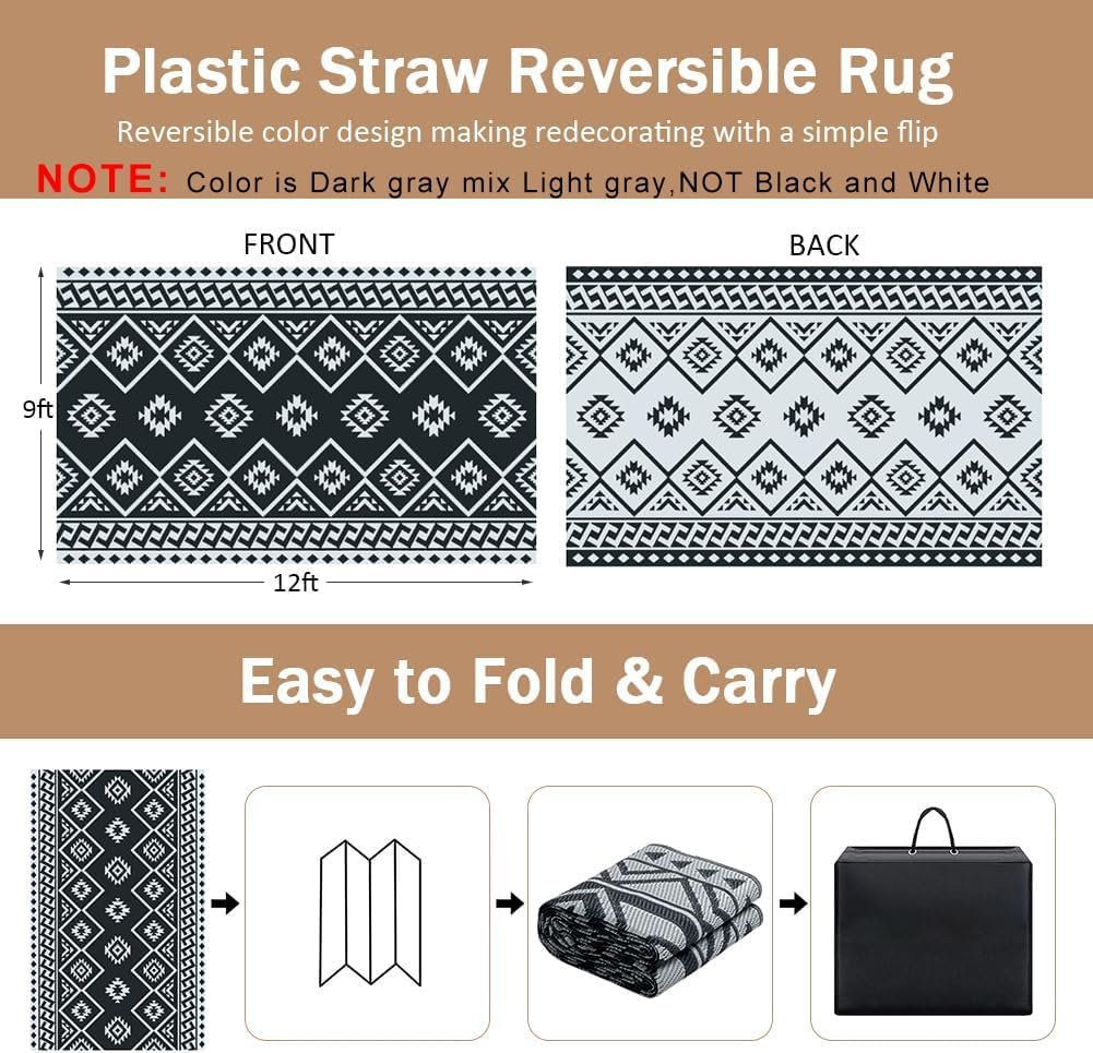 Waterproof Outdoor Camping Rug (Grey) - Image 2