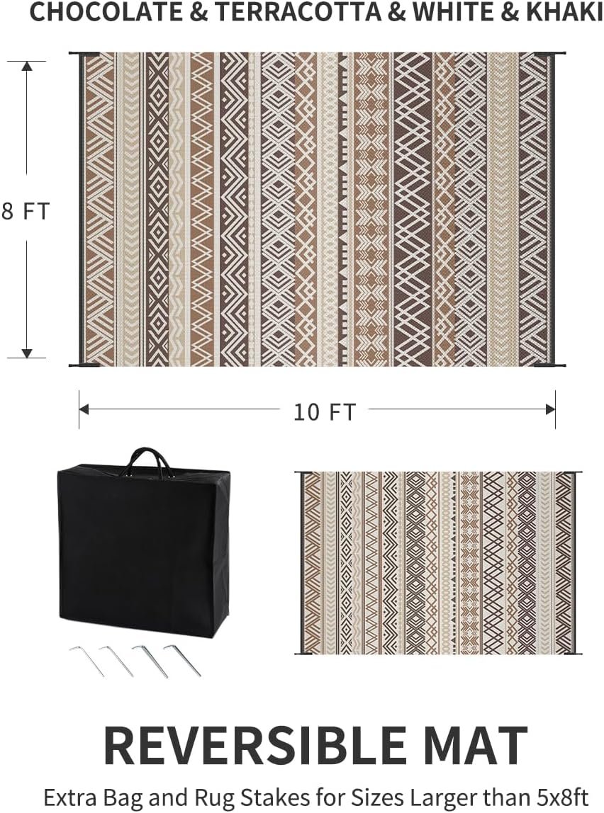 Reversible Boho Patio Camping Rug - Image 2