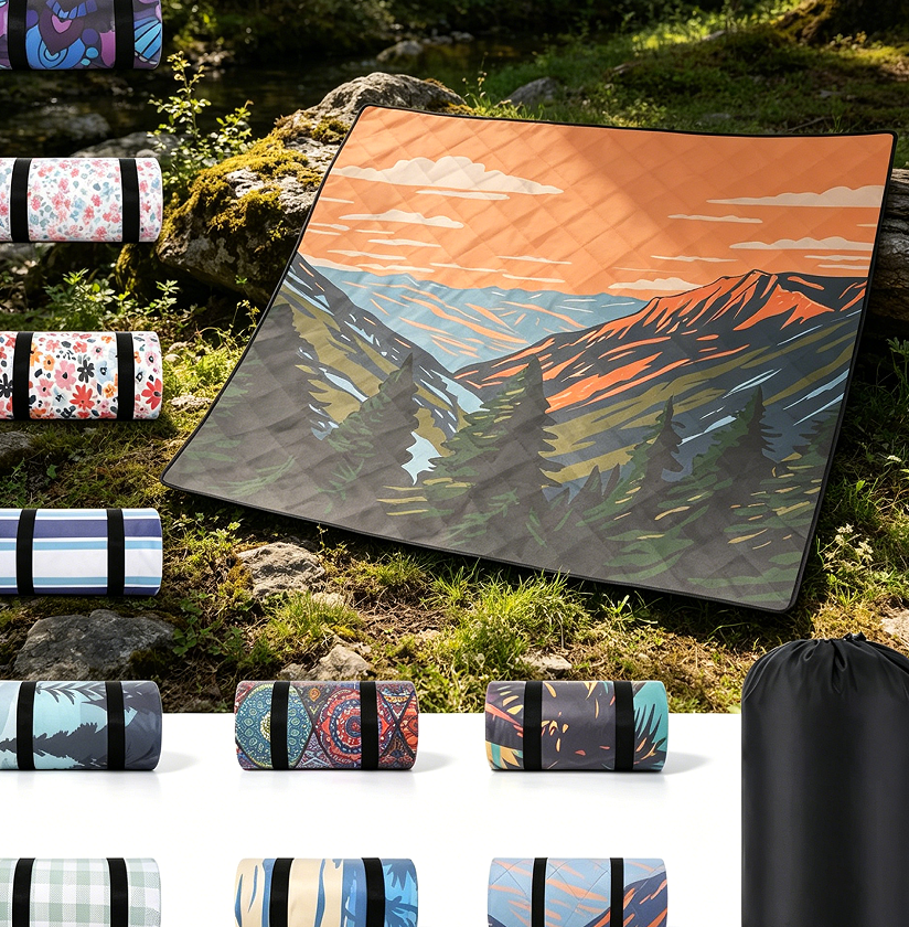Waterproof Sand-Resistant Padded Picnic Blanket