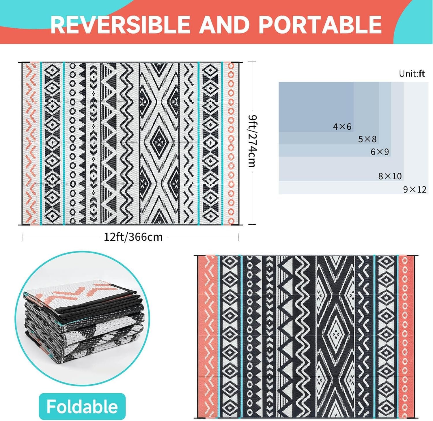 Waterproof Outdoor Rug for Camping & Patios - Image 2