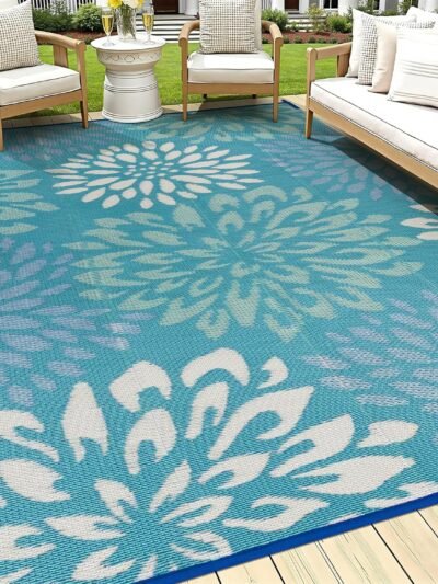 Floral Pattern Reversible Camping Rug