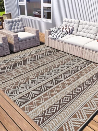 Reversible Boho Patio Camping Rug